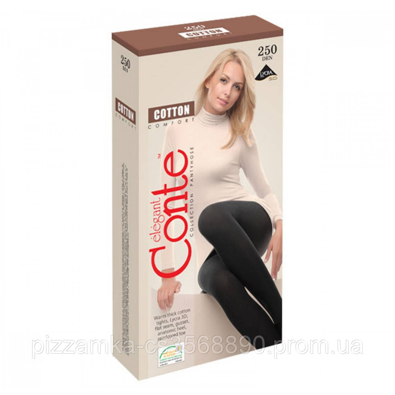 

Теплые колготки из хлопка CONTE Cotton 250, Черный