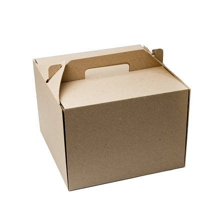 Картонная коробка для торта Крафт 300*300*255 мм без окна, фото 2