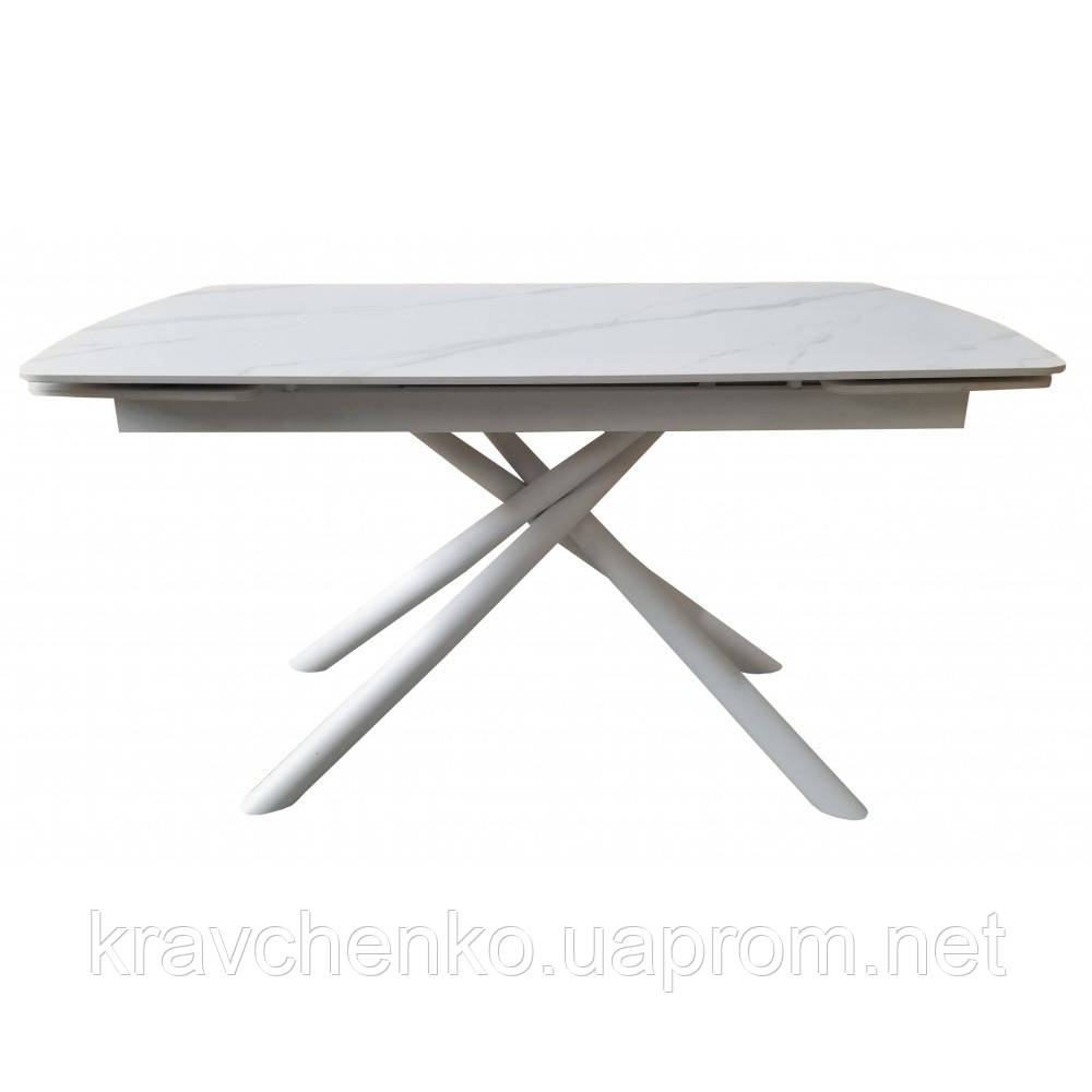 Елегентний прямокутний стіл керамічний Palermo (Палермо) Grey Stone (140-200)см. глянцевий сірий