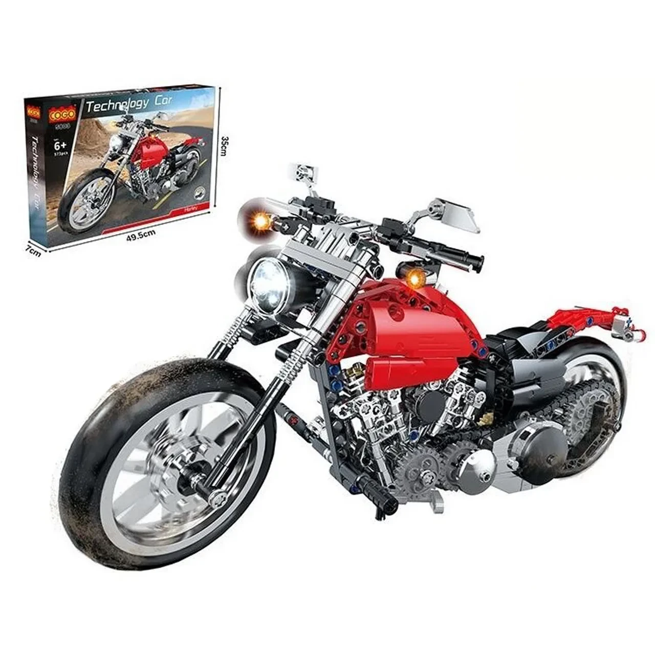Конструктор мотоцикл Kimi 173 деталей Чорно-червоний 6976485268195