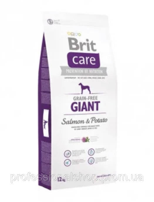

Сухой корм для собак весом от 45 кг Brit Care GF Giant Salmon & Potato 12 кг