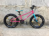 Велосипед для дівчинки на алюмінієвій рамі Crosser Super light Premium 20" литі диски рожевий, фото 5