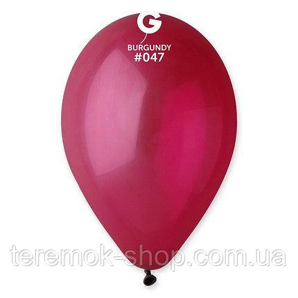 Воздушные шары бордовые  пастель  26 см Gemar Италия 5 шт  047 бургундия