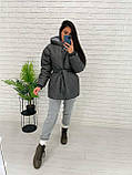 Куртка Жіноча Двостороння Тепла зимова з капюшоном на синтепоні, фото 4