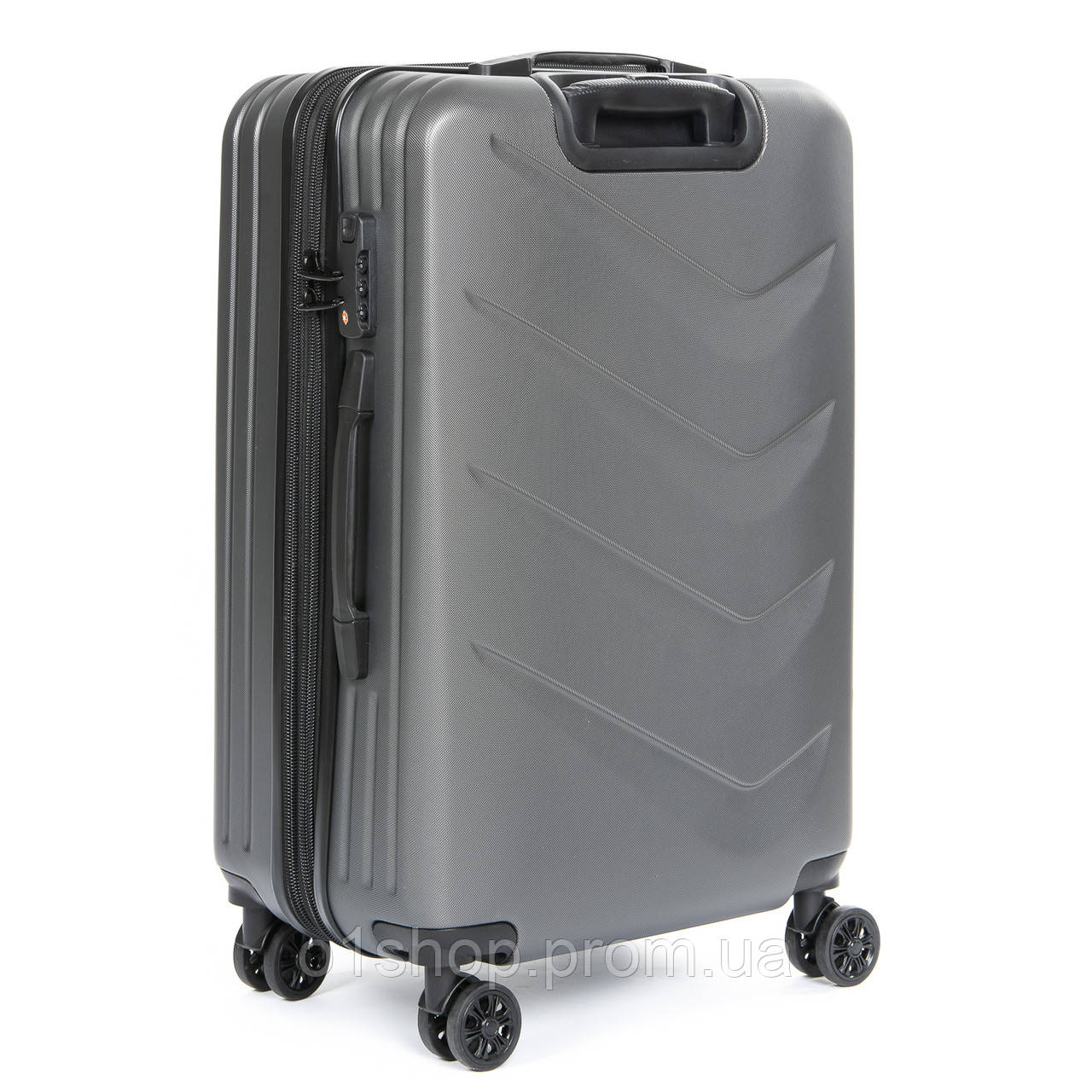 

Качественный красивый модный пластиковый серый маленький дорожный чемодан ABS-пластик 8340 grey