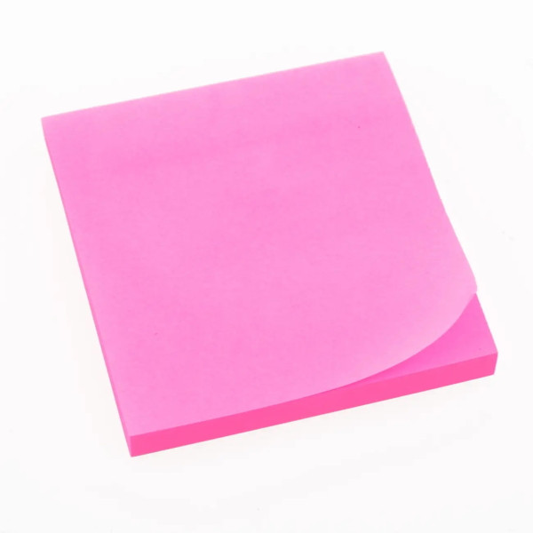 Папір з липким шаром 75х75мм L1211-07,80 листів,неон.рожева 170143