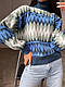Яскравий і теплий жіночий светр Смужка Gray, фото 3