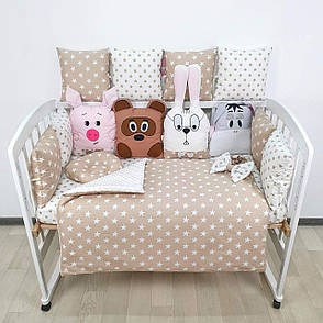 Набор постельного белья детскую кроватку Винни Пух бортики со съемными чехлами и конверт на выписку, фото 2