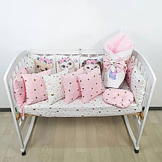Набор постельного белья детскую кроватку с косичкой Слоник- Бортики со съемными  чехлами и конверт на выписку, фото 3
