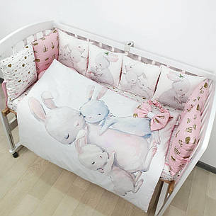 Набор постельного белья детскую кроватку с косичкой Слоник- Бортики со съемными  чехлами и конверт на выписку, фото 2