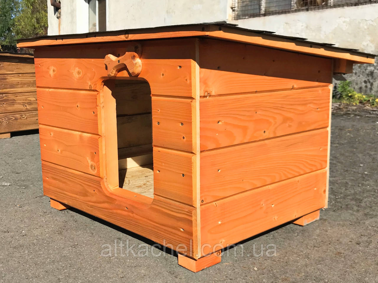 

Деревянная будка с открывающейся крышей, для собаки (разборная) 50х70см (внутри)