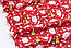 Новогодний сатин "Дед Мороз, ёлки и подарки" на красном фоне, №3932с, фото 3