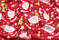 Новогодний сатин "Дед Мороз, ёлки и подарки" на красном фоне, №3932с, фото 4