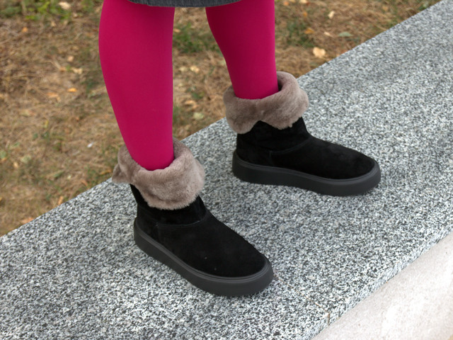 Угги женские черные замшевые ботинки зимняя теплая обувь COSMO Shoes Freedom Black Vel