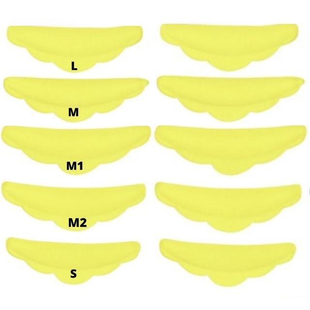 Бігуді для ламінування і завивки вій колір жовтий, 5 пар (розміри SMLM1M2)