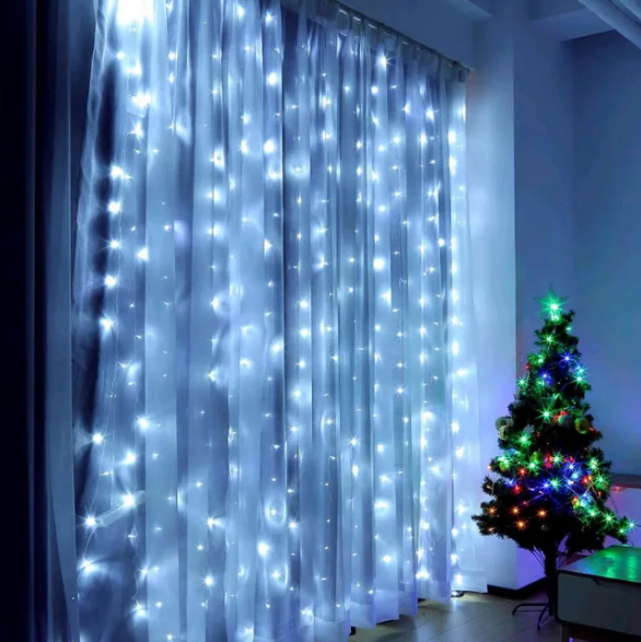 

Xmas гирлянда LED (Водопад 3м*2м) 320-W Белая | Новогодняя гирлянда на окно | Гирлянда-штора