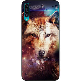Чехол силиконовый для Samsung A30s Galaxy A307F с картинкой  Космический волк