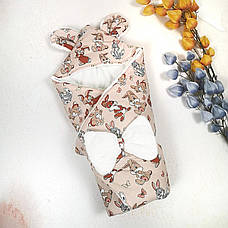 Детский зимний конверт на выписку "Ушки", конверт-одеяло, нарядный конверт на выписку (ЗИМА), фото 2