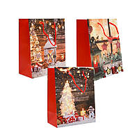 Пакет новогодний бумажный подарочный пакет (26*32*12см.) ассортимент (5083/5084)