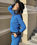 Жіночий в'язаний повсякденний костюм з люрексом колір блакитний 42-46, фото 2