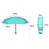 Компактний парасольку в капсулі-футлярі Блакитний, маленький парасольку в капсулі. Колір: блакитний, фото 5