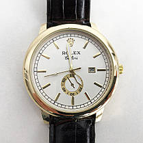 Годинник наручний Rolex White ремінець коричневий, фото 3