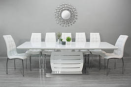 Стол обеденный большой в современном стиле  Alaska DT-502 Evrodim, цвет  White Gloss