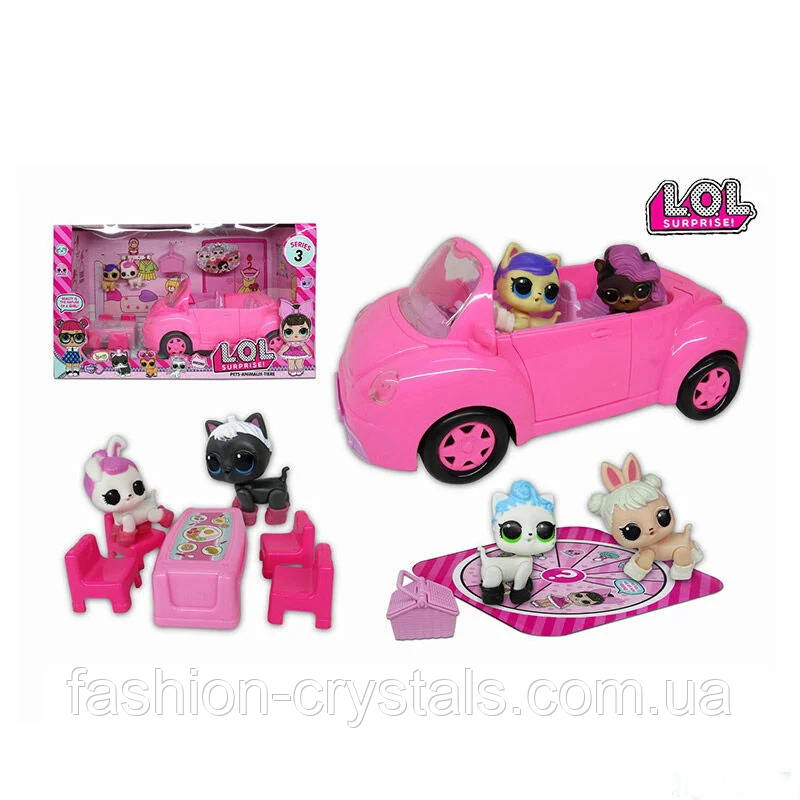 Ігровий набір ляльок з меблями і машиною