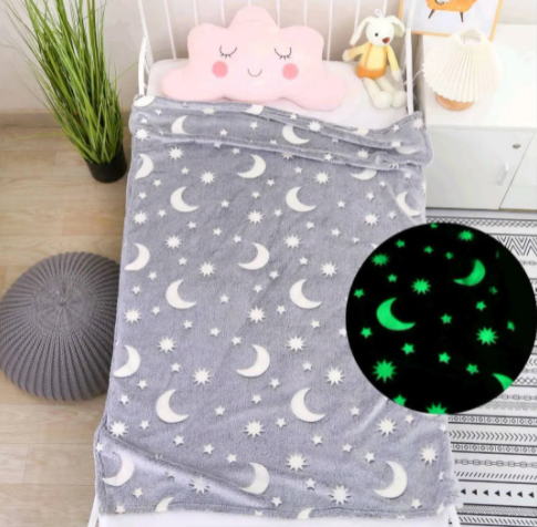 

Детский плед-покрывало светящийся в темноте Magic Blanket 180x120 Одеяло для детей с плюша, Серый