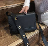 Красивая чёрная  женская сумка в классическом стиле Nely, фото 3