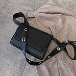 Красивая чёрная  женская сумка в классическом стиле Nely, фото 7