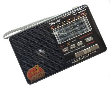 Радіоприймач c USB + microsd і акумулятором, Golon RX-2277 Чорний, з MP3 плеєром від флешки MR