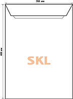 Почтовый конверт Е4 SKL, 280 х 400 мм, белый, 100 г/кв.м, от 1 шт