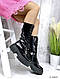 Жіночі високі чорні черевики натуральна лакова шкіра Зима, фото 2