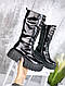 Жіночі високі чорні черевики натуральна лакова шкіра Зима, фото 5