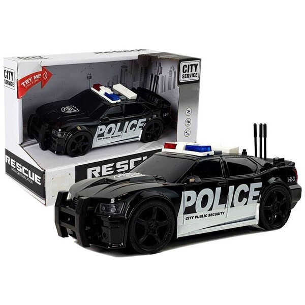 

Полицейская машинка с мигалками и сиреной детская игрушка 24 см Черный (59142)