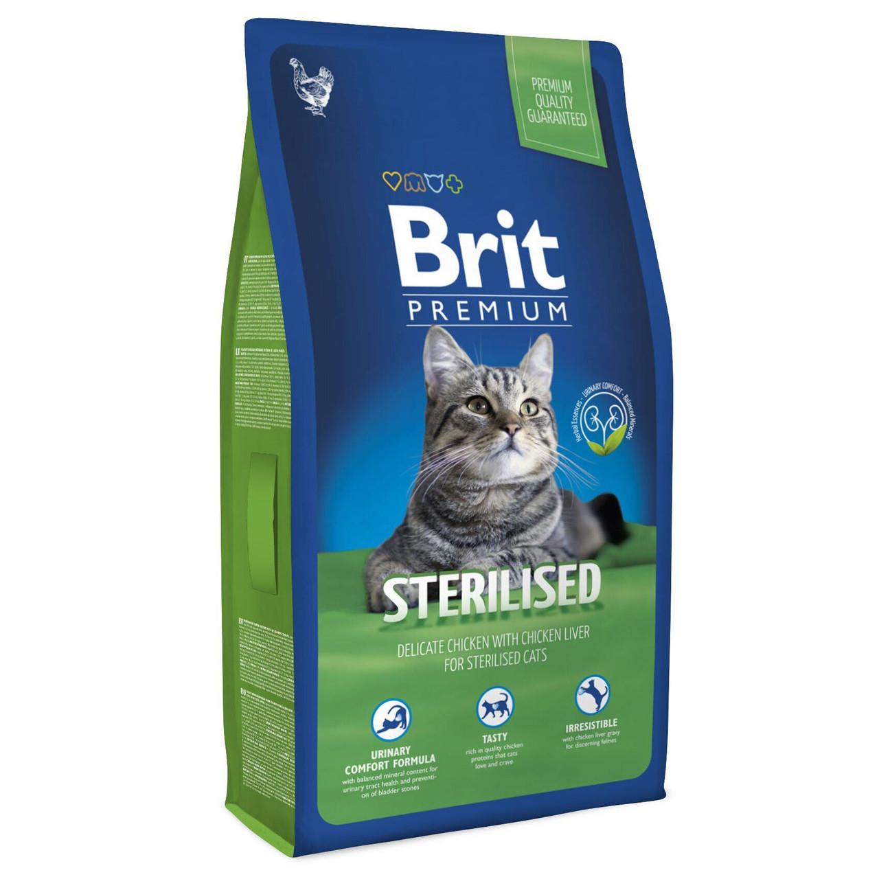 Сухой корм Brit Premium Sterilised для стерилизованных котов 1,5 кг