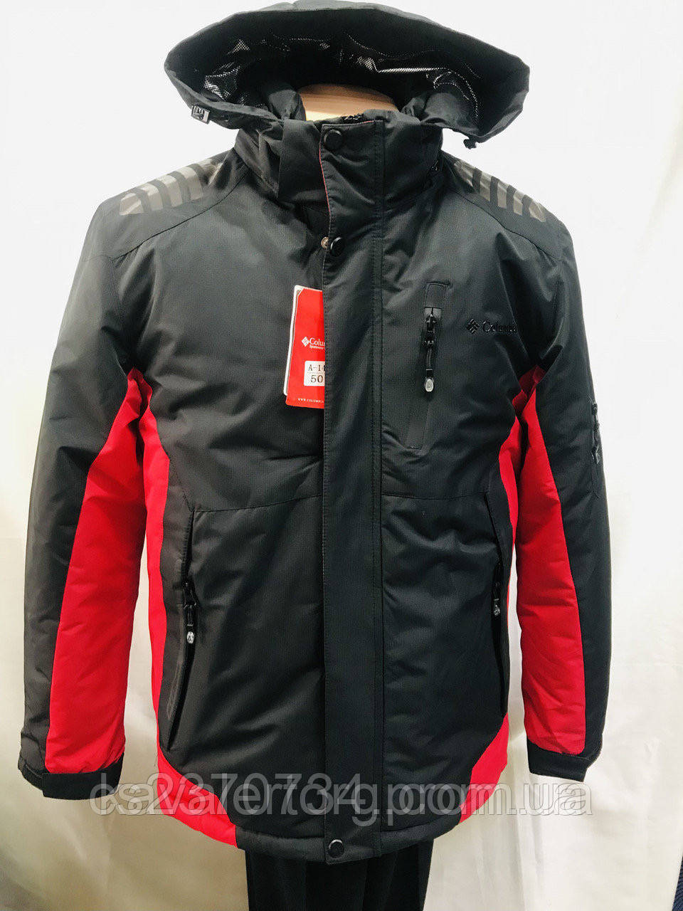 

Куртка мужская зимняя лыжная Columbia(Китай) красная с чёрным термо спорт 48,50,54,56 размеры