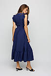 Платье макси приталеного силуэта синего цвета, фото 2