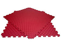 Підлоговий теплий м'який килимок – пазли EVA 1 елемент 1000×1000×12мм Червоний ігровий килимок на підлогу для дітей
