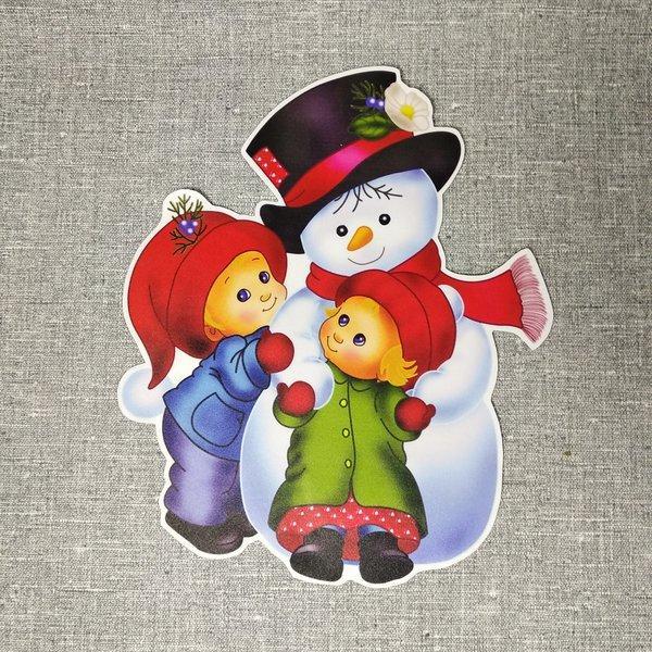 Наклейка Сніговик і діти
