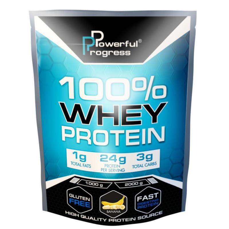 Протеин Powerful Progress 100% Whey Protein, 1 кг Банан
