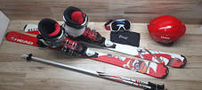 Комплект HEAD лыжи 137 см, сапоги 25.5 см - размер 39-39.5, шлем, палки, очки домовичок техно, фото 2