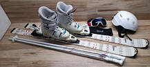 Комплект DYNAMIC лыжи 130 см, сапоги 24.5 см - размер 38, шлем, палки, очки домовичок техно, фото 2