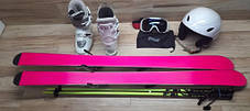 Комплект K2 лыжи 124 см, сапоги 23 см - размер 36, шлем, палки, очки домовичок техно, фото 2