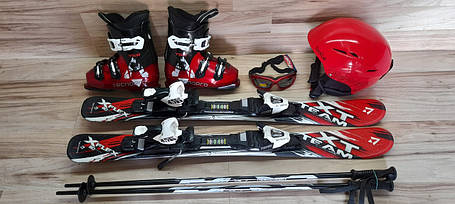 Комплект TECNOPRO лыжи 90 см, сапоги 19 см - размер 30, шлем, палки, очки домовичок техно, фото 2