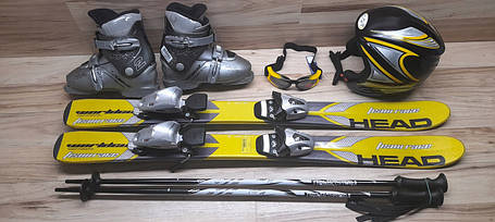 Комплект HEAD лыжи 97 см, сапоги 20.5 см - размер 31, шлем, палки, очки домовичок техно, фото 2