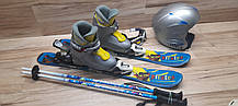 Комплект V3tec лыжи 70 см, сапоги 18 см - размер 28, шлем, палки, очки домовичок техно, фото 3