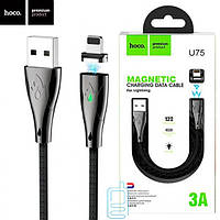 Кабель  USB  для  Iphone-5 /6 " HOCO U75 Blaze magnetic" 1,2 м (3,0 А) Led Индикатор Black Магнитный