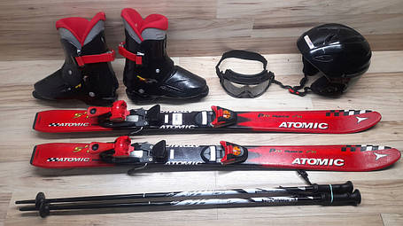 Комплект ATOMIC лыжи 110 см, сапоги 24.5 см - размер 38, шлем, палки, очки домовичок техно, фото 2